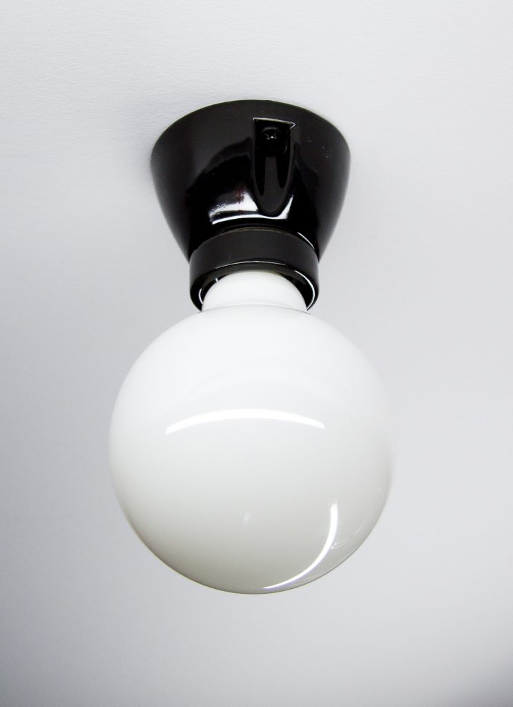Black Porcelain E27 Ceiling Lamp Holder Bella Hunt Lighting - Flush Ceiling Light Bulb Holder